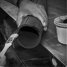 Adhesive being applied