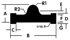 Center Dome Seal — Transition to Flat Inside Bulb 90⁰ Corner